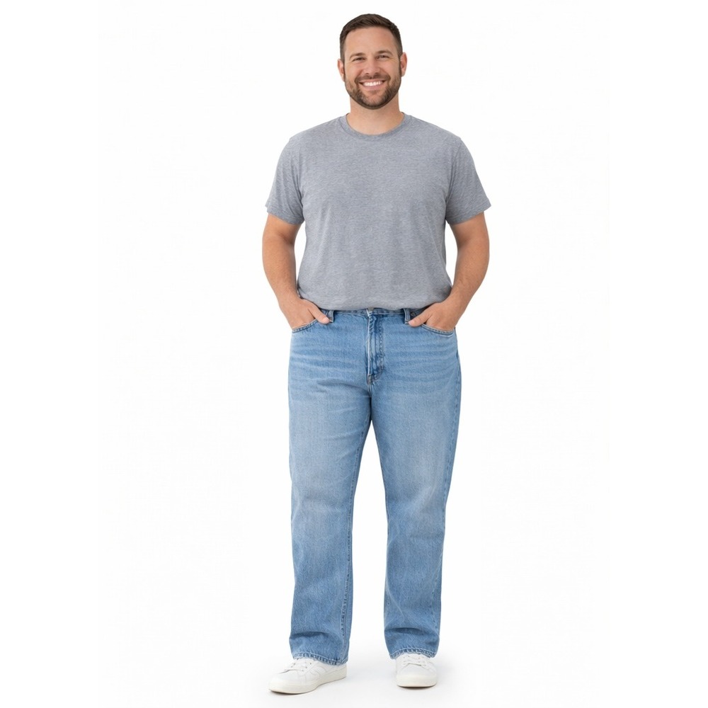 HARBOR BAY Men's Loose Fit Jeans – Size 42x34‎ Light Wash